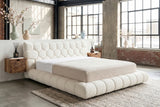 KAWOLA Bett ATTICO Polsterbett Stoff cremeweiß, 200 x 140 cm, Mit Lattenrost