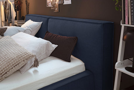 KAWOLA Bett CARLO Polsterbett Stoff dunkelblau