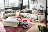 KAWOLA Big Hocker MADELINE Polsterhocker Cord cremeweiß