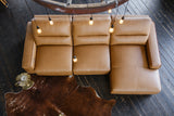 KAWOLA Big Sofa DORI motorischer Sitzvorzug Leder cognac