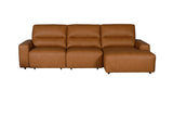 KAWOLA Big Sofa DORI motorischer Sitzvorzug Leder cognac