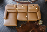 KAWOLA Big Sofa DORI motorischer Sitzvorzug Leder cognac