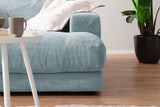 KAWOLA Big Sofa MADELINE Cord hellblau
