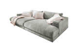 KAWOLA Big Sofa MADELINE Cord hellgrau