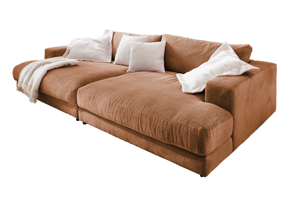KAWOLA Big Sofa MADELINE Cord rost