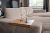 KAWOLA Big Sofa MADELINE Cord taupe mit Hocker und 4 Zierkissen
