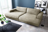 KAWOLA Big Sofa MADELINE Stoff cremeweiß, 290 x 190, ohne Holztablett