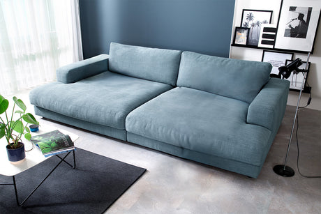 KAWOLA Big Sofa MADELINE Stoff petrol, 290 x 170, ohne Holztablett