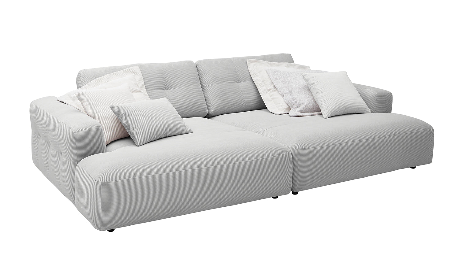KAWOLA Big Sofa MIKA Feincord silber
