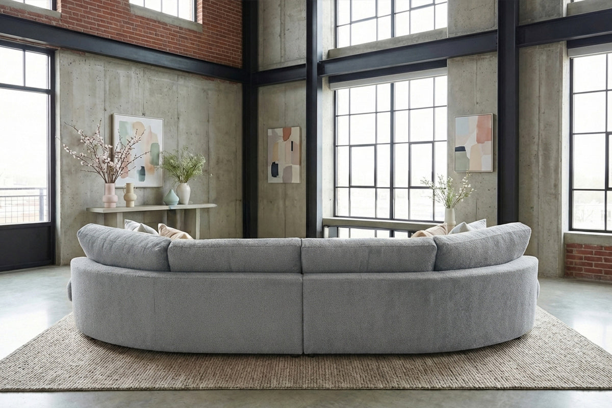 KAWOLA Big Sofa PADANA Stoff grau