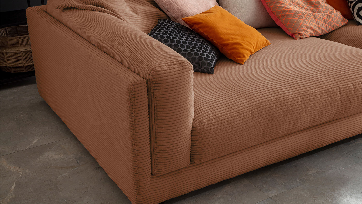 KAWOLA Big Sofa RAINA Cord rost