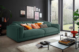 KAWOLA Big Sofa RAINA Cord smaragd, 294 x 150