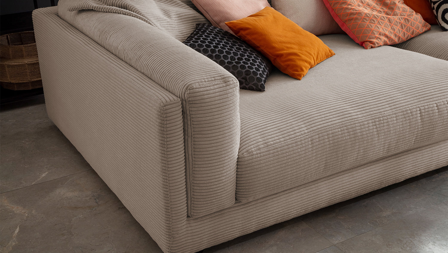 KAWOLA Big Sofa RAINA Cord taupe
