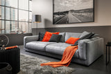 KAWOLA Big Sofa RAINA Leder grau, 294 x 150