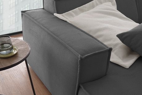 KAWOLA Big Sofa SAMU Feincord anthrazit