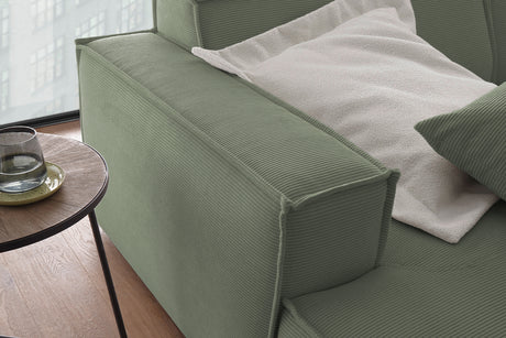 KAWOLA Big Sofa SAMU Feincord olivgrün