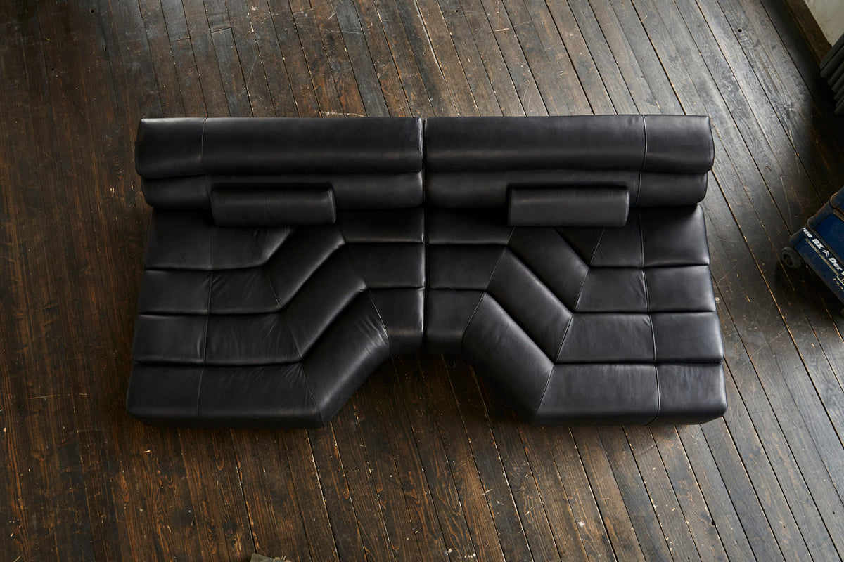 KAWOLA Big Sofa TARA Wohnlandschaft Leder schwarz