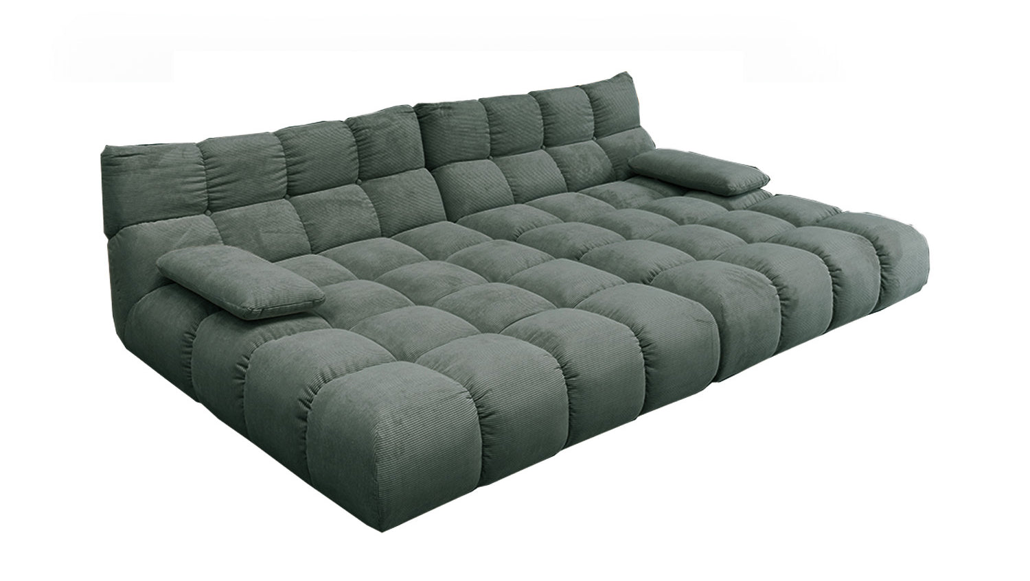 KAWOLA Big Sofa VIVIEN Feincord grün