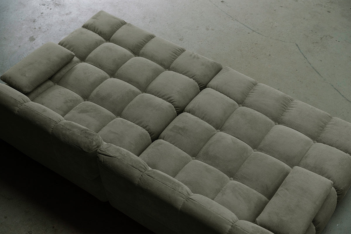 KAWOLA Big Sofa VIVIEN Feincord olivgrün