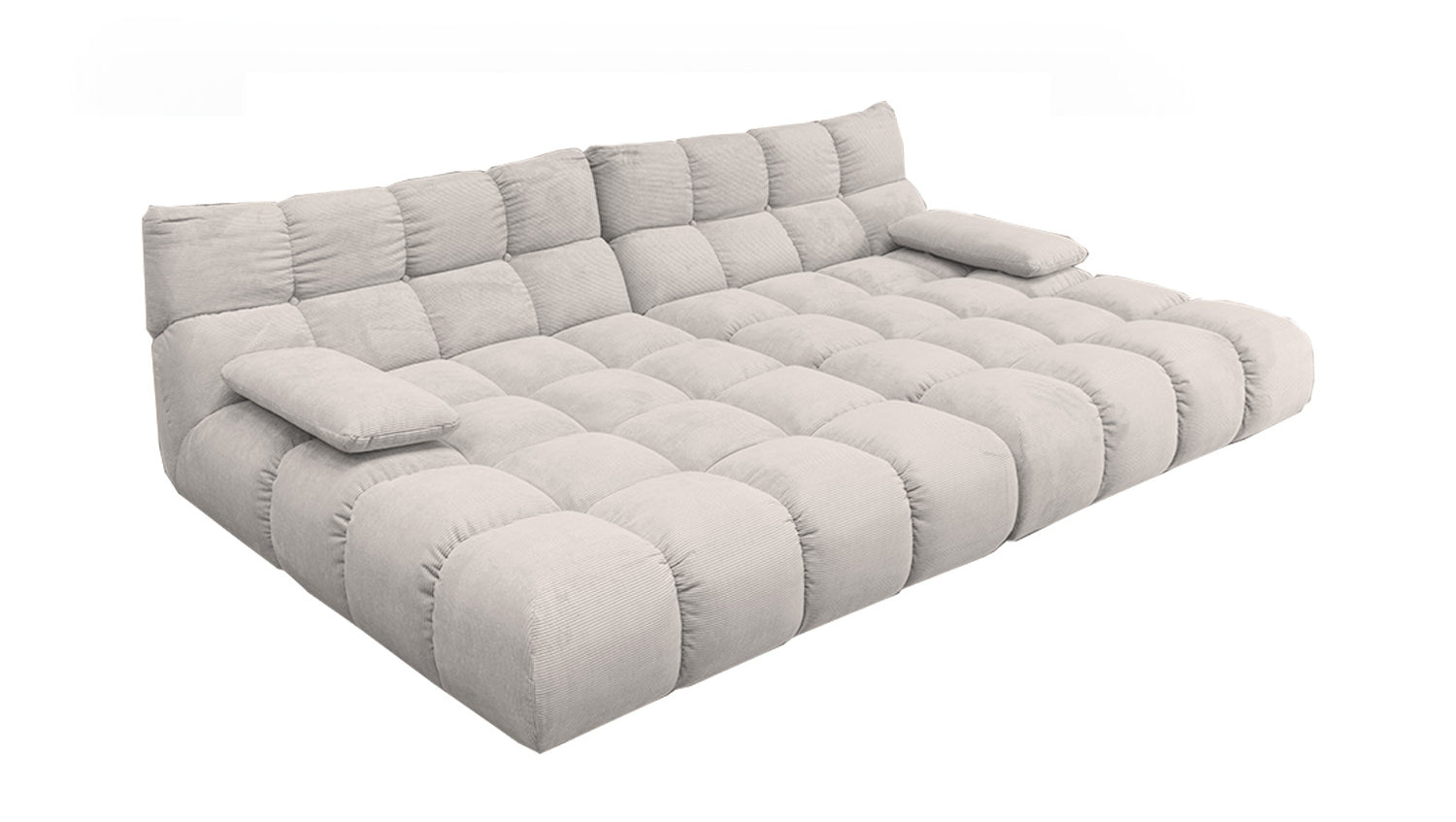 KAWOLA Big Sofa VIVIEN Feincord silber
