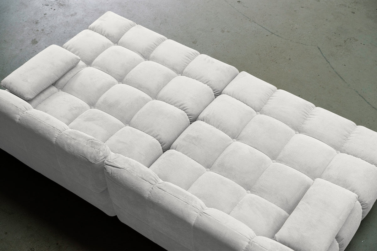 KAWOLA Big Sofa VIVIEN Feincord weiß