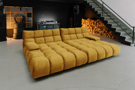 KAWOLA Big Sofa VIVIEN Velvet curry