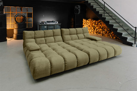 KAWOLA Big Sofa VIVIEN Velvet oliv