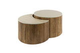 KAWOLA Couchtisch DESEADO Set 2-tlg. Keramik weiß