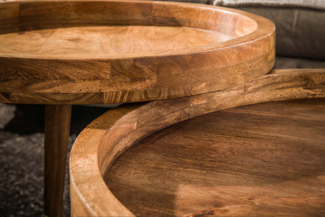 KAWOLA Couchtisch FLORA Set 2-tlg. Mangoholz braun