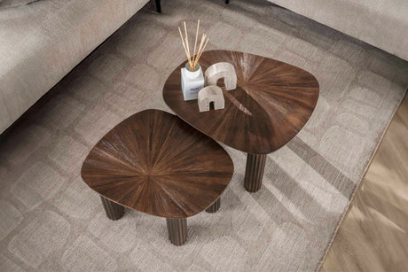 KAWOLA Couchtisch INKA Set 2-tlg. Teakholz braun viereckig