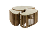 KAWOLA Couchtisch LIMAY Set 3-tlg. Keramik weiß