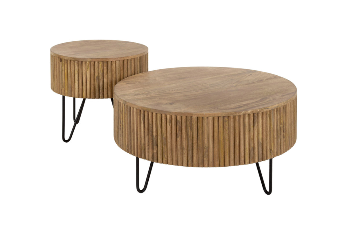 KAWOLA Couchtisch LORENA Set 2-tlg. Mangoholz braun