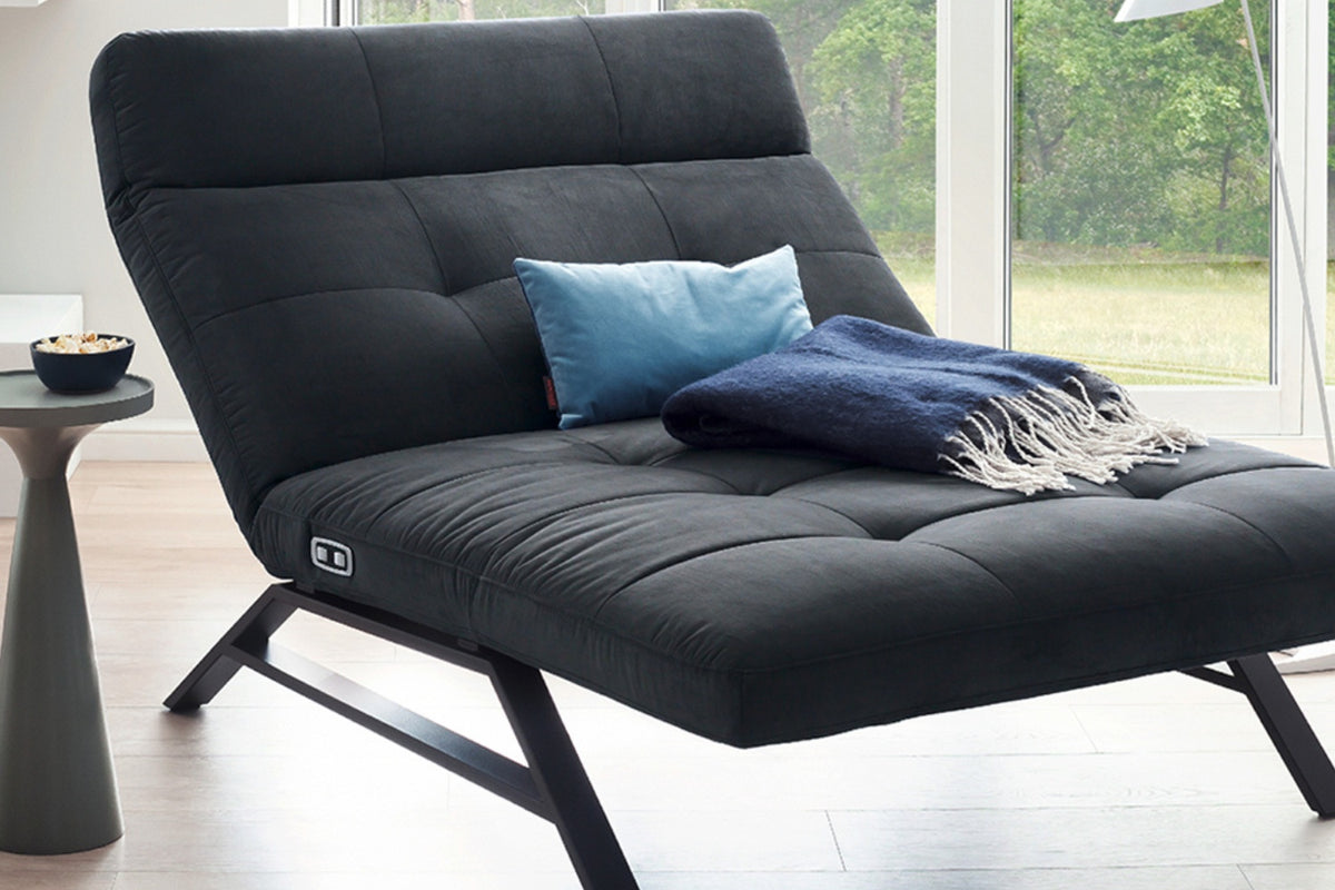 KAWOLA Doppelliege AMERIVA Relaxliege Maxi Velvet schwarz