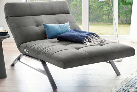 KAWOLA Doppelliege AMERIVA Relaxliege Maxi Velvet silber