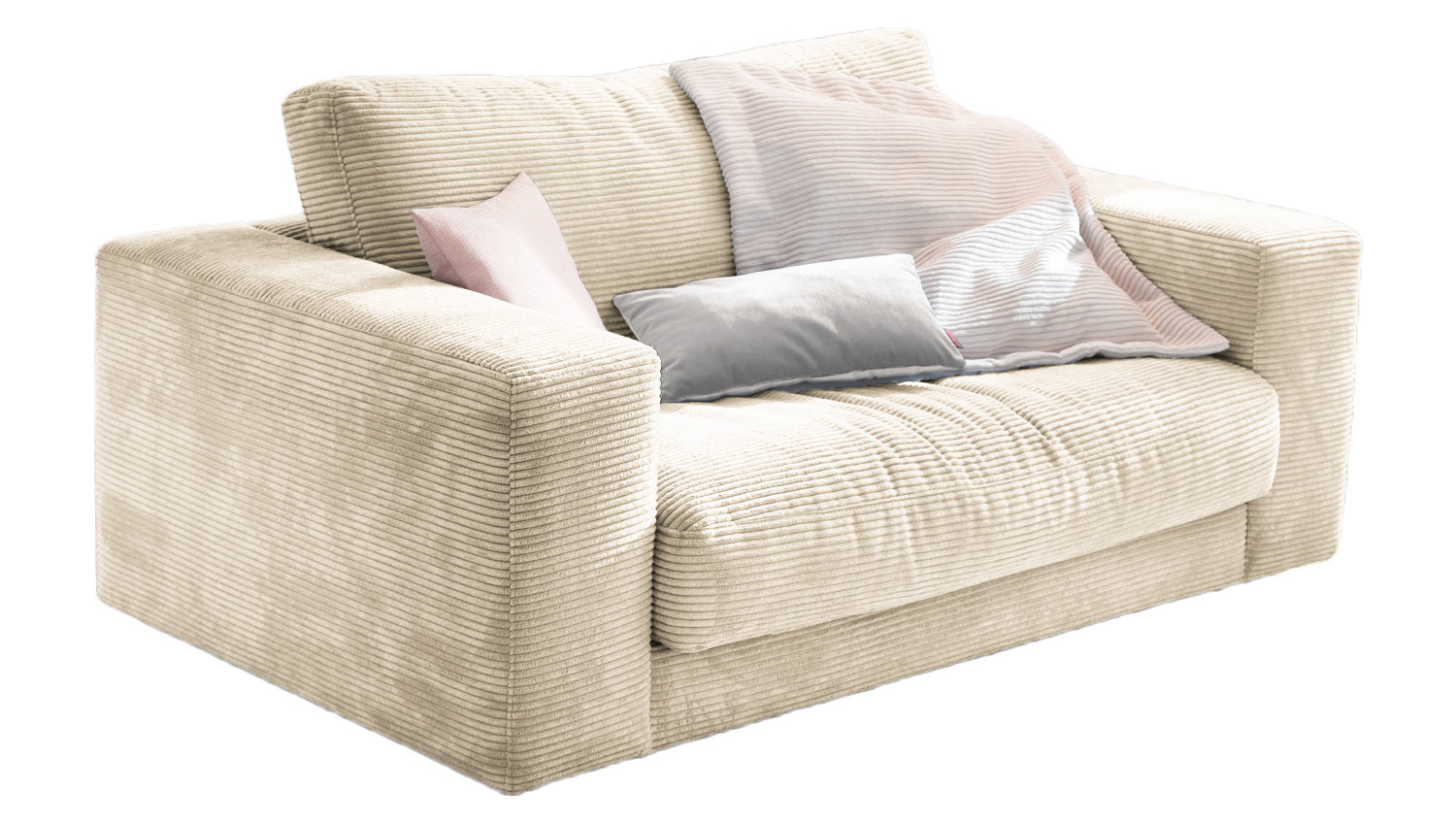 KAWOLA Doppelsessel MADELINE Loveseat Cord cremeweiß
