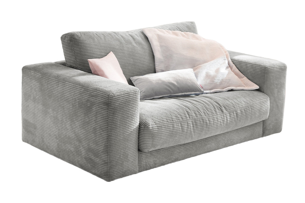 KAWOLA Doppelsessel MADELINE Loveseat Cord hellgrau
