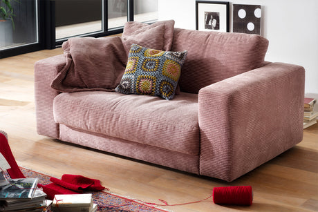 KAWOLA Doppelsessel MADELINE Loveseat Cord rosa