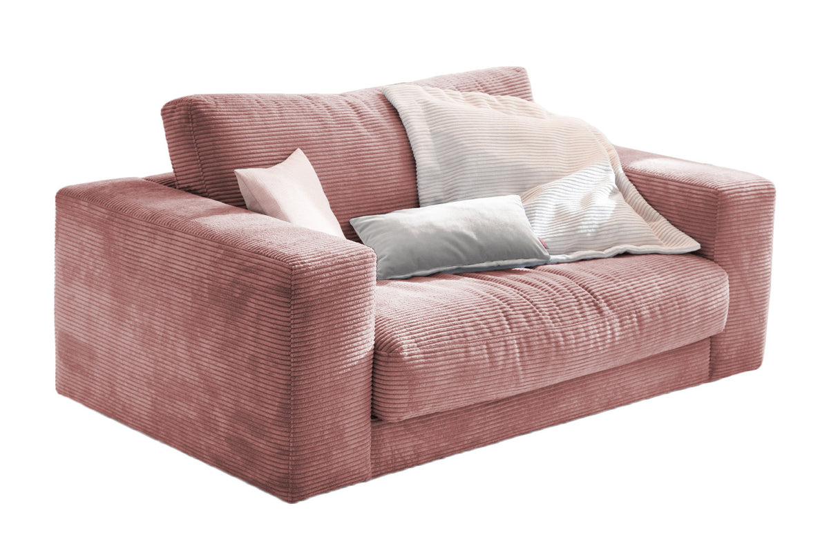KAWOLA Doppelsessel MADELINE Loveseat Cord rosa