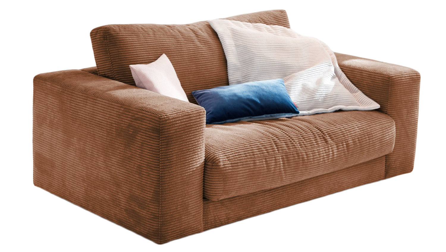 KAWOLA Doppelsessel MADELINE Loveseat Cord rost