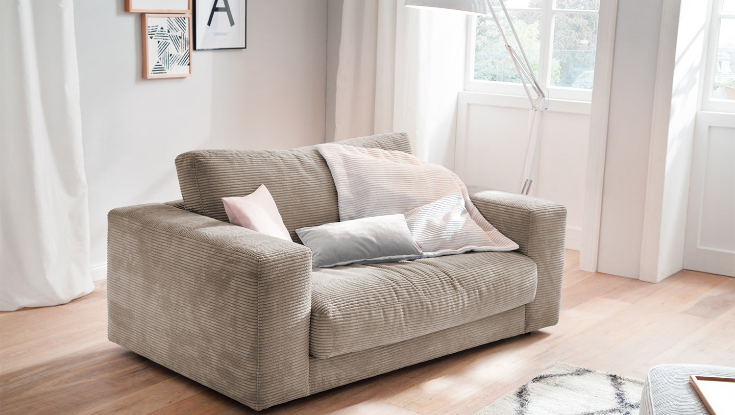 KAWOLA Doppelsessel MADELINE Loveseat Cord taupe