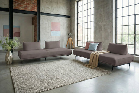 KAWOLA Ecksofa CANE Schlafsofa Daybed Stoff lila