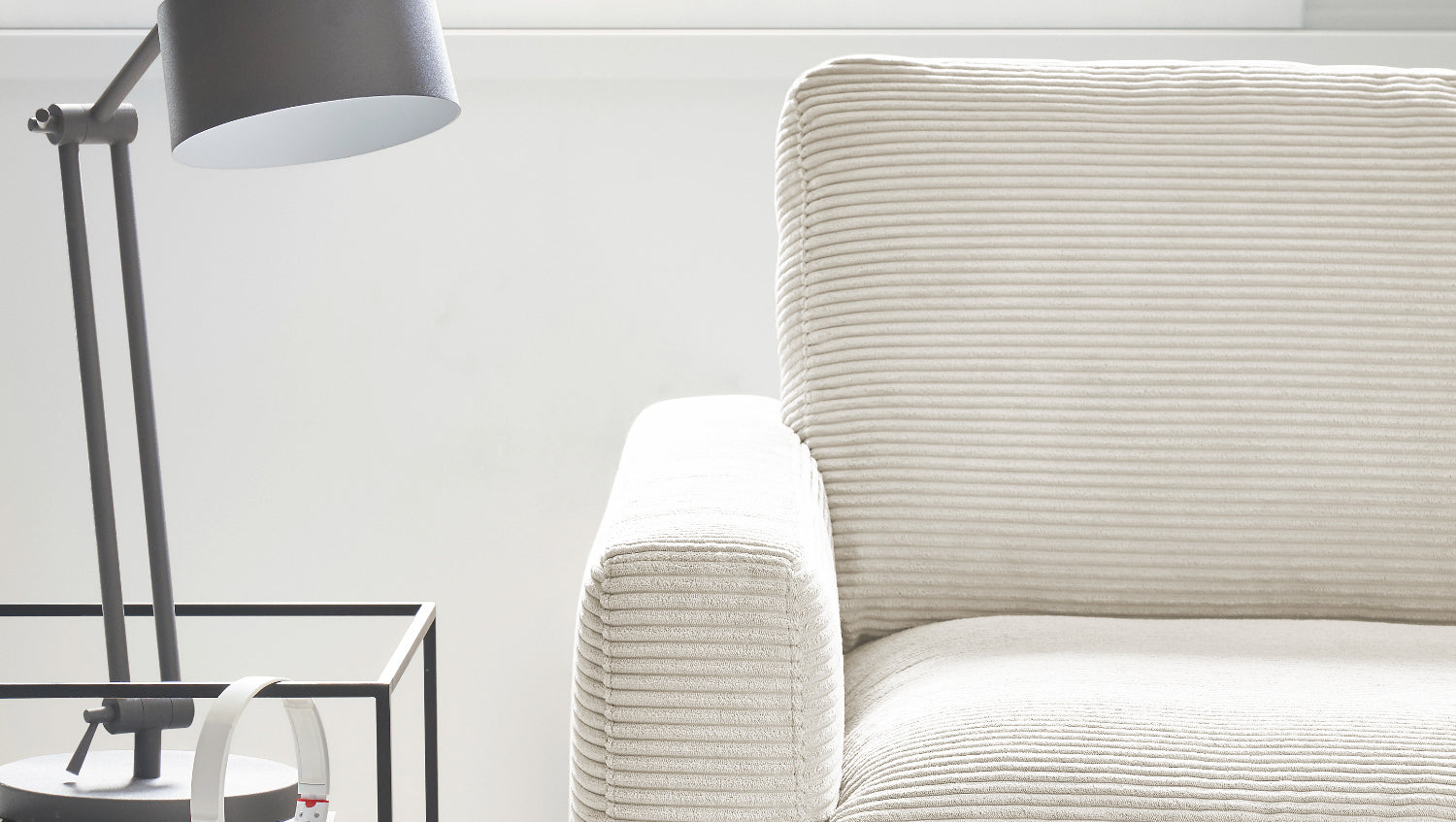 KAWOLA Ecksofa CARA Sofa Cord cremeweiß