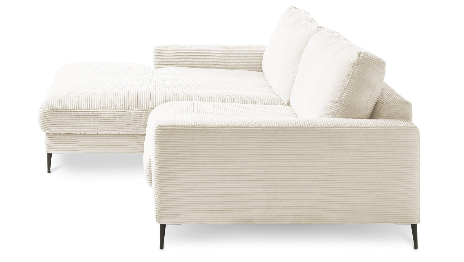 KAWOLA Ecksofa CARA Sofa Cord cremeweiß
