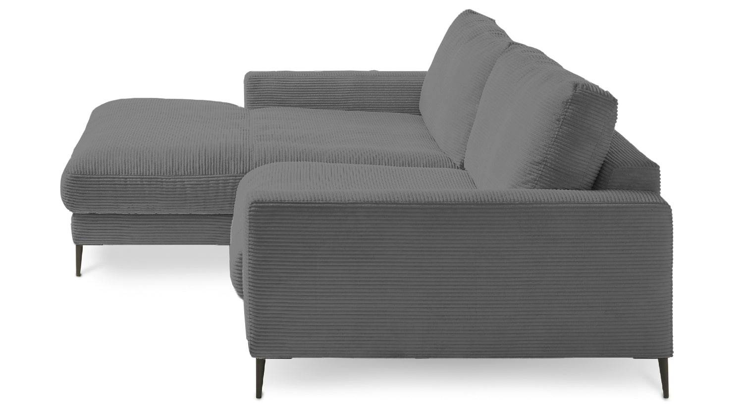 KAWOLA Ecksofa CARA Sofa Cord grau