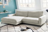 KAWOLA Ecksofa CARA Sofa Cord hellgrau
