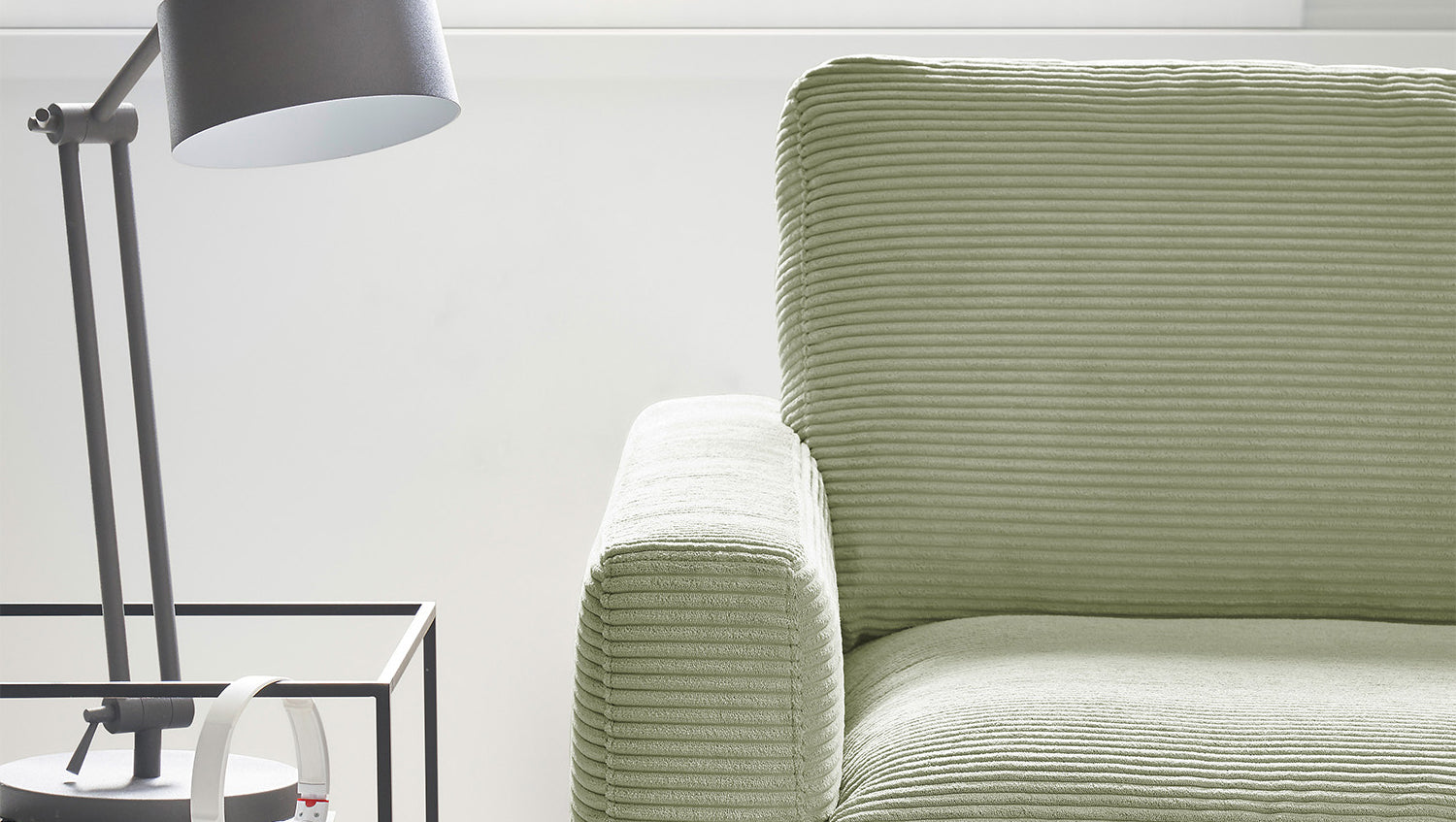 KAWOLA Ecksofa CARA Sofa Cord olivgrün