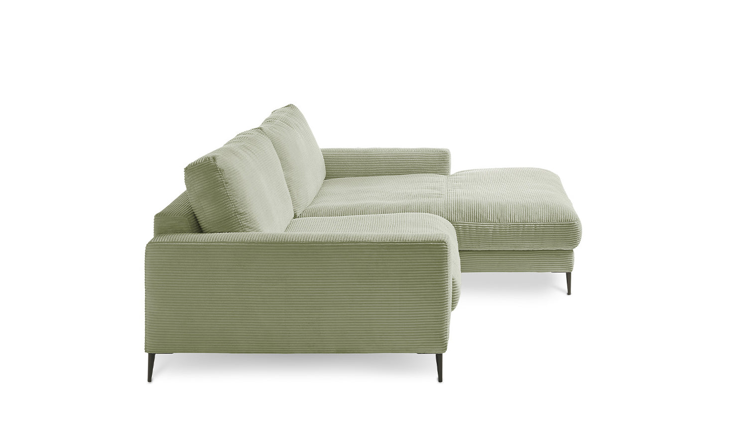 KAWOLA Ecksofa CARA Sofa Cord olivgrün