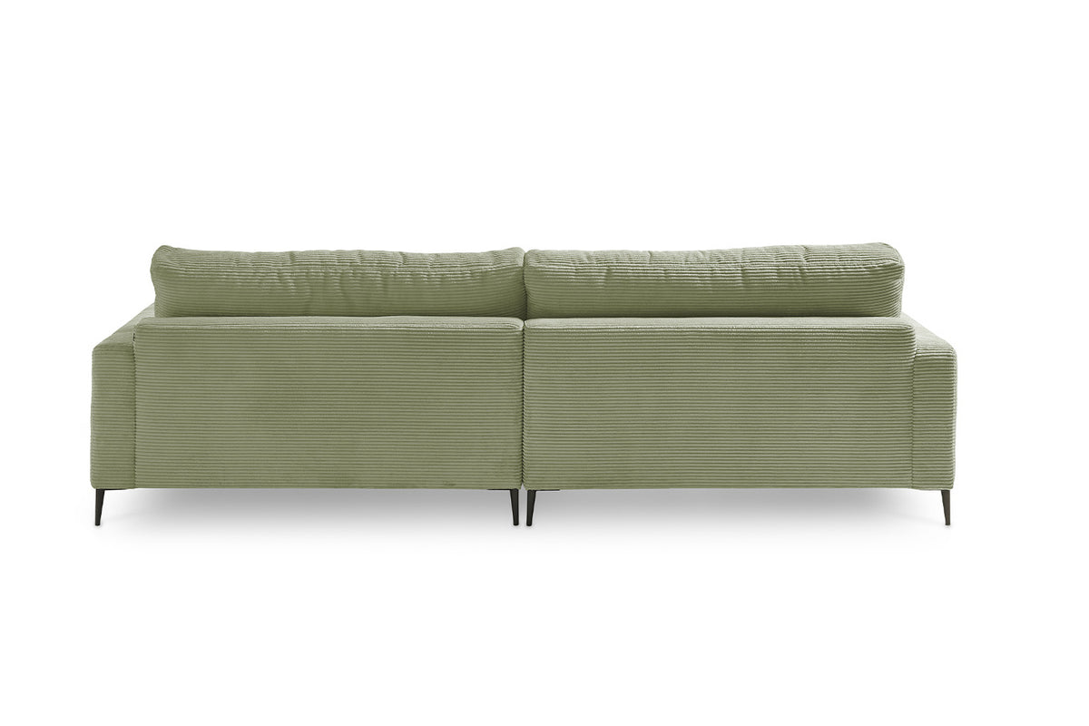 KAWOLA Ecksofa CARA Sofa Cord olivgrün