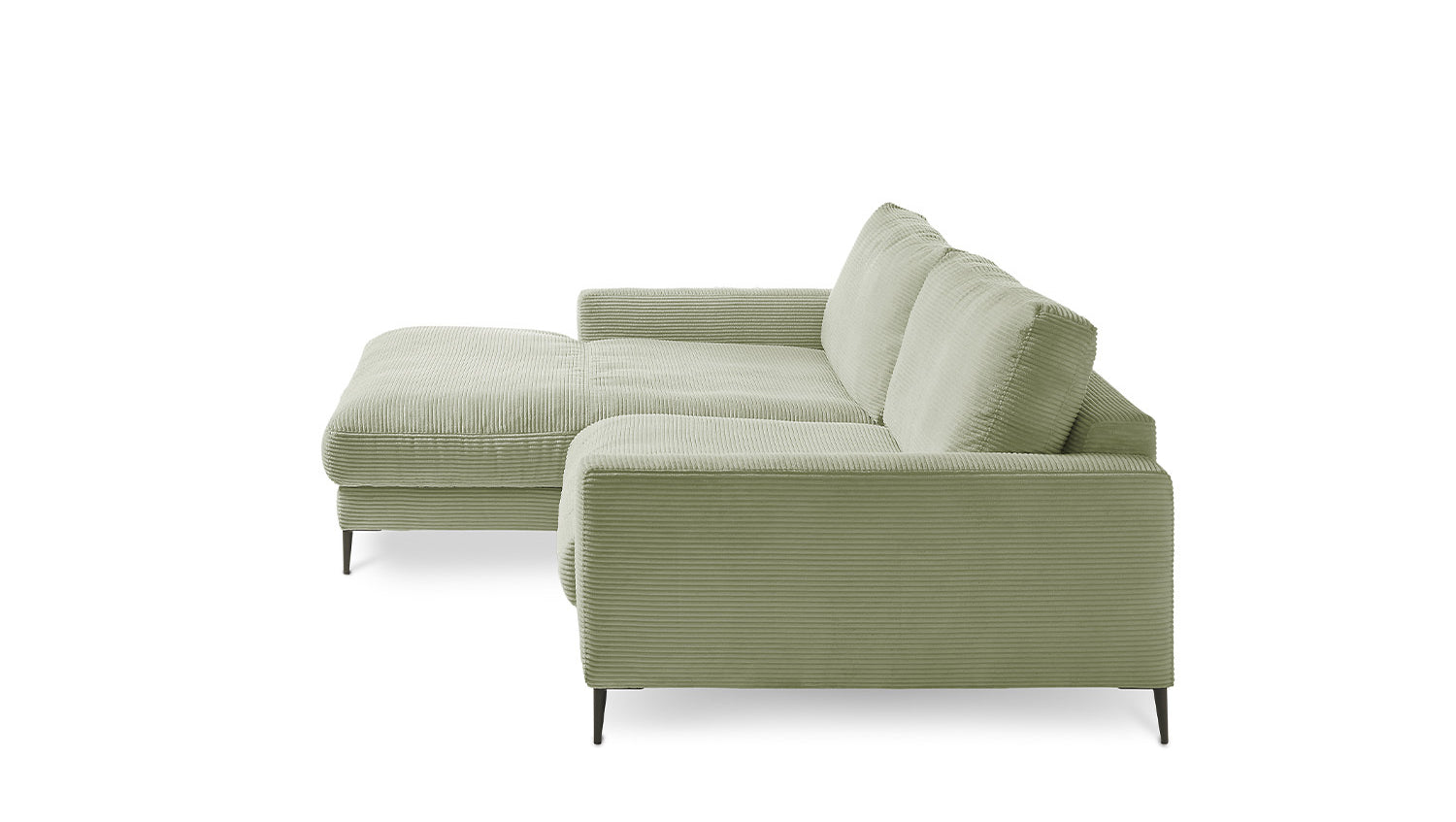KAWOLA Ecksofa CARA Sofa Cord olivgrün