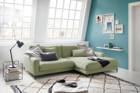 KAWOLA Ecksofa CARA Sofa Cord olivgrün, Rechts